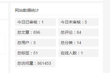 网站数据统计（站内数据统计+实时在线人数）