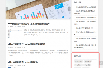 侧栏随机标签和文章