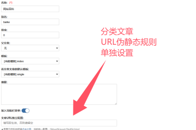 不同分类文章不同URL