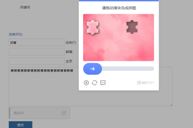 评论防水墙 极验4.0验证码 留言验证